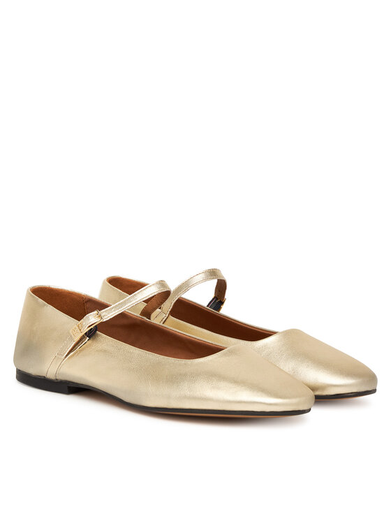 Tommy Hilfiger Balerini Tommy Hilfiger Hilfiger Gold Ballerinas FW0FW09320 Auriu