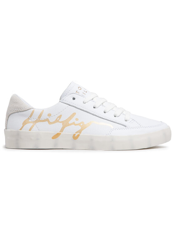 Tommy Hilfiger Sportcipők Tommy Hilfiger Th Signature Leather Sneaker FW0FW05701 Fehér