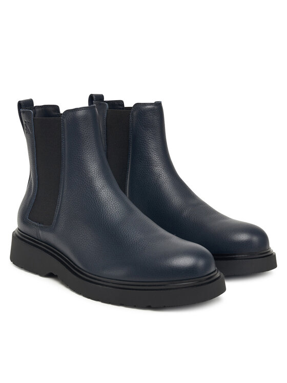 Calvin Klein Gležnjarji Chelsea Calvin Klein Combat Ess Chelsea Boot Lth YM0YM01374 Mornarsko modra