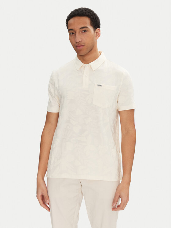 Guess Guess Polo majica M5GP08 KCSJ0 Écru Regular Fit