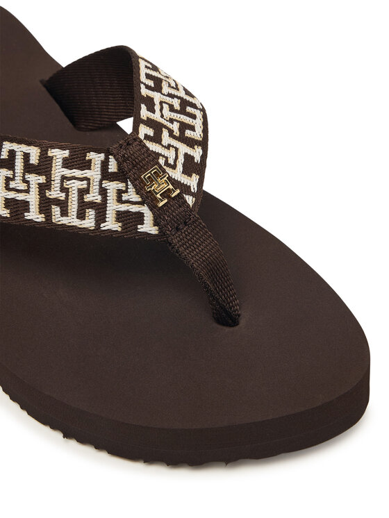 Tommy Hilfiger Japonki Tommy Hilfiger Corportate Sandal FW0FW09610 Brązowy