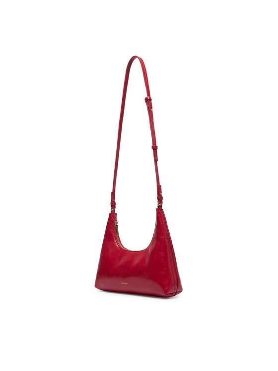 Calvin Klein Ročna torba Calvin Klein Foil Logo Glossy Conv Shoulder B LV04F3737G Rdeča