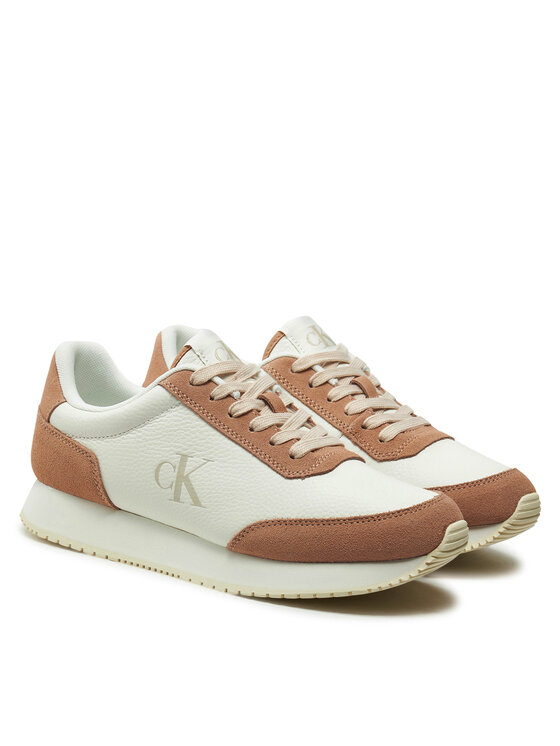 Calvin Klein Jeans Laisvalaikio batai Calvin Klein Jeans Runner Laceup Low Mix Mg YW0YW01798 Balta