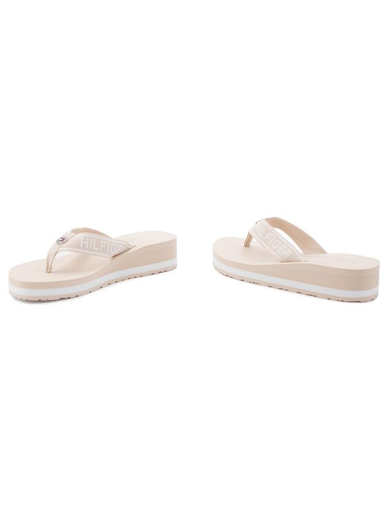 Tommy Hilfiger Джапанки Tommy Hilfiger Branding Beach Sandal FW0FW02953 Бежов