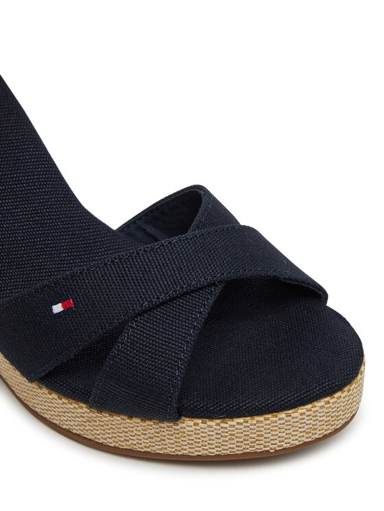 Tommy Hilfiger Sandale Tommy Hilfiger Flag High Wedge Espad Crisscross FW0FW08661 Tamnoplava
