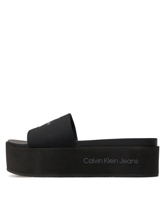 Calvin Klein Jeans Ciabatte Calvin Klein Jeans Flatform Sandal Met YW0YW01036 Nero