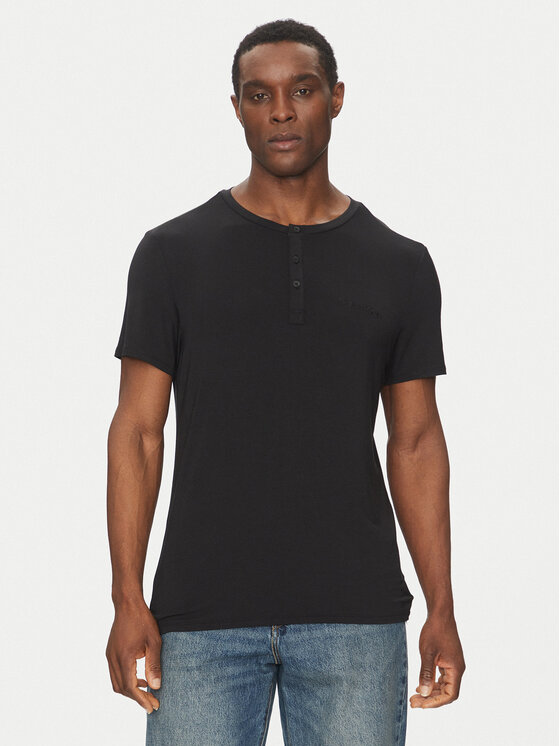 Calvin Klein Underwear Calvin Klein Underwear T-Shirt Henley LV00NM2803 Μαύρο Regular Fit