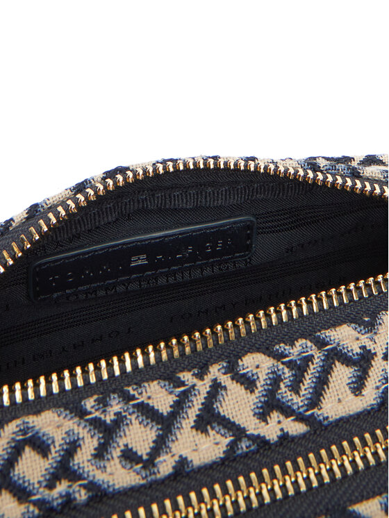 Tommy Hilfiger Дамска чанта Tommy Hilfiger Th Jacquard Camera Bag AW0AW17443 Тъмносин