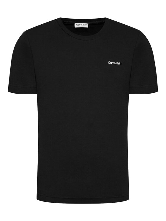 Calvin Klein Calvin Klein Majica Micro Logo Interlock K10K109894 Črna Regular Fit