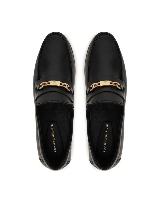 Tommy Hilfiger Loaferke Tommy Hilfiger Th Chain Leather Loafer FW0FW08956 Črna