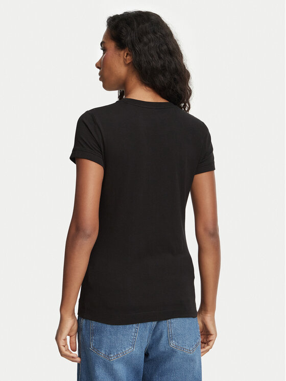 Guess Guess Marškinėliai W2YI44 J1314 Juoda Slim Fit