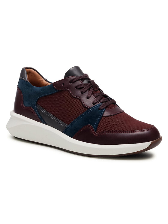 Sneakersy Clarks Un Rio Run 261554134 Bordowy | Eobuwie.com.pl