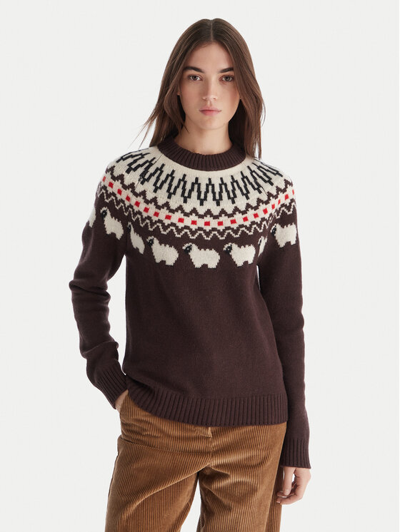 Hunter Hunter Pulover Ashie HARW0074251 Rjava Regular Fit