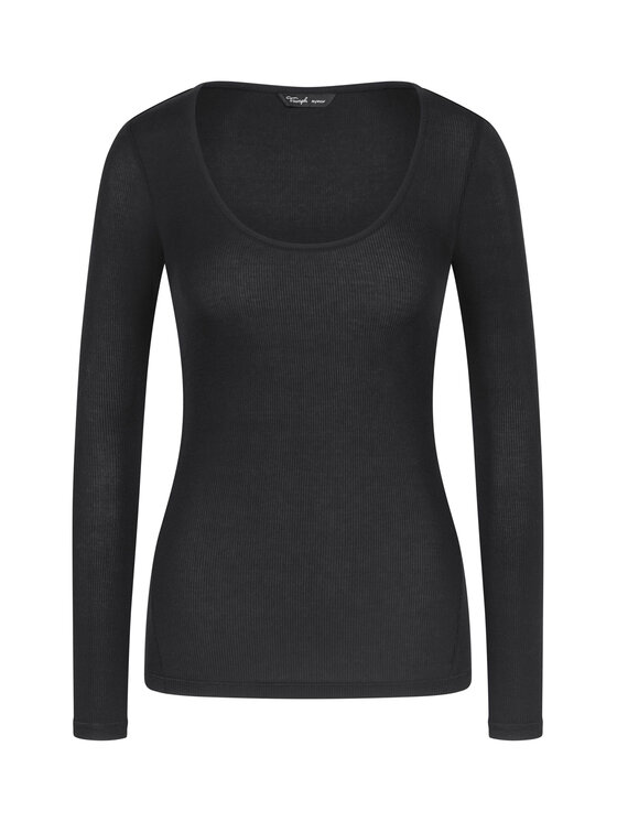 Triumph Triumph Pizsamablúz Bauty Layers 10225060 Fekete Slim Fit