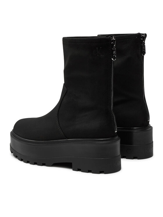 Calvin Klein Jeans Členková obuv Calvin Klein Jeans Flatform Zip Mg Ss YW0YW01602 Čierna