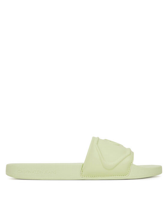 Calvin Klein Jeans Natikače Calvin Klein Jeans Slide Pu Hf Mg YW0YW01879 Zelena