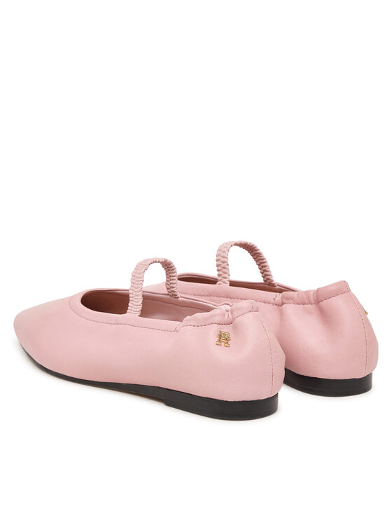 Tommy Hilfiger Balerinos Tommy Hilfiger Soft Leather Ellastic Ballerina FW0FW09245 Rožinė