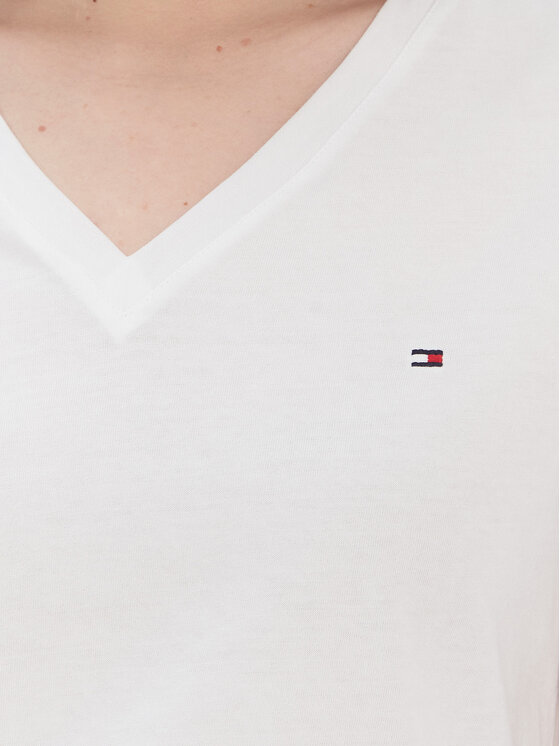 Tommy Hilfiger Tommy Hilfiger T-shirt Heritage V-Neck Tee WW0WW24969 Bijela Regular Fit