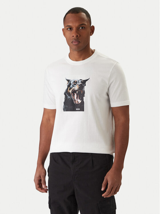 BOSS BOSS Camiseta Dobermann 50558965 Blanco Regular Fit