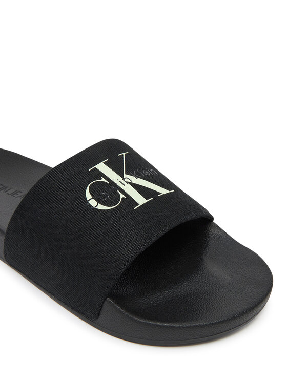 Calvin Klein Jeans Klapki Calvin Klein Jeans Slide Monologo Cv YM0YM01367 Czarny