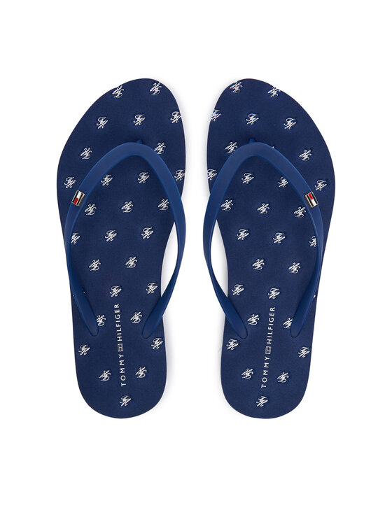 Tommy Hilfiger Flip-flops Tommy Hilfiger Repeat Logo Platform FW0FW09199 Sötétkék