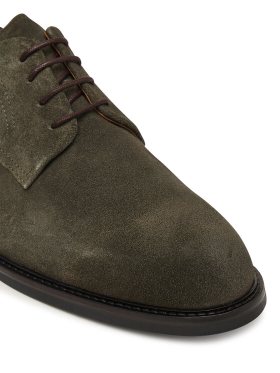 Tommy Hilfiger Półbuty Tommy Hilfiger Corporate Dressy Suede Shoe FM0FM05969 Zielony