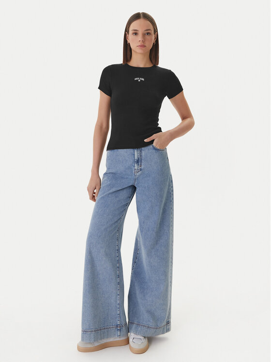 Guess Jeans Guess Jeans Футболка W6GPZ3 KA0H1 Чорний Slim Fit