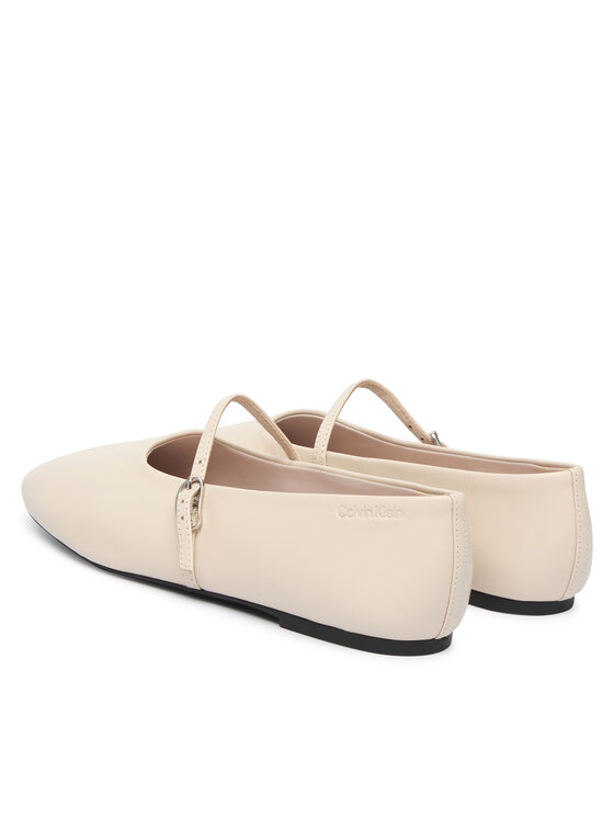 Calvin Klein Балеринки Calvin Klein Oblique Ballerina Mj Lth Hdw HW0HW02847 Екрю