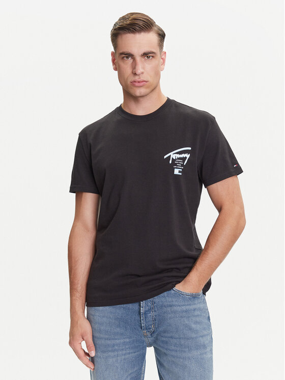 Tommy Jeans Tommy Jeans Majica Signature City DM0DM21934 Črna Regular Fit
