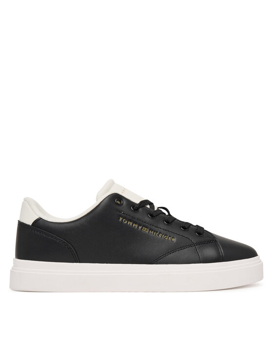 Tommy Hilfiger Laisvalaikio batai Tommy Hilfiger Th Feminine Cupsole Leather FW0FW09105 Juoda