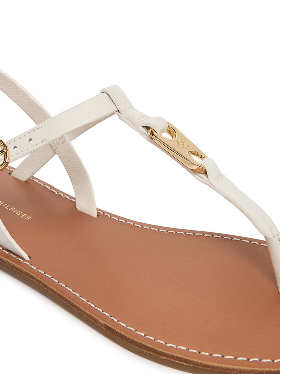 Tommy Hilfiger Sandale Tommy Hilfiger Leather Thong Sandal FW0FW09127 Bijela