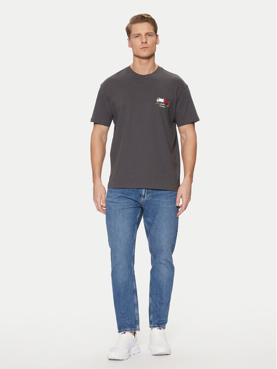 Tommy Jeans Tommy Jeans Majica Novelty DM0DM20351 Siva Relaxed Fit