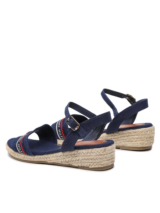 Tommy Hilfiger Espadrilles Tommy Hilfiger Rope Wedge Sandal T3A7-32777-0048 M Tumši zils