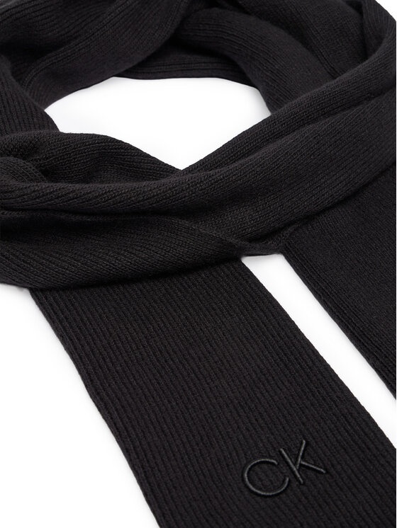 Calvin Klein Šal Calvin Klein Embroidery Fine K60K612601 Črna