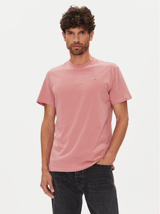 Tommy Jeans Tommy Jeans T-Shirt Linear Chest DM0DM21780 Ροζ Slim Fit