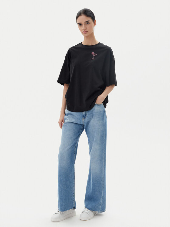 BOSS BOSS Футболка C_Eboyfriend_4 50540441 Чорний Oversize