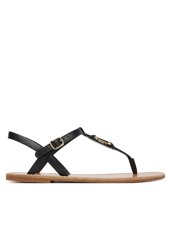 Tommy Hilfiger Sandale Tommy Hilfiger Leather Thong Sandal FW0FW09127 Negru