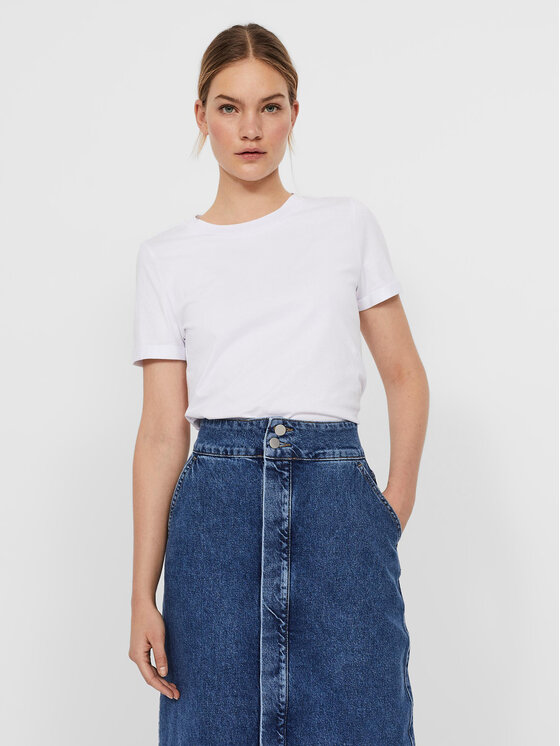 Vero Moda Vero Moda Majica Paula 10243889 Bela Regular Fit