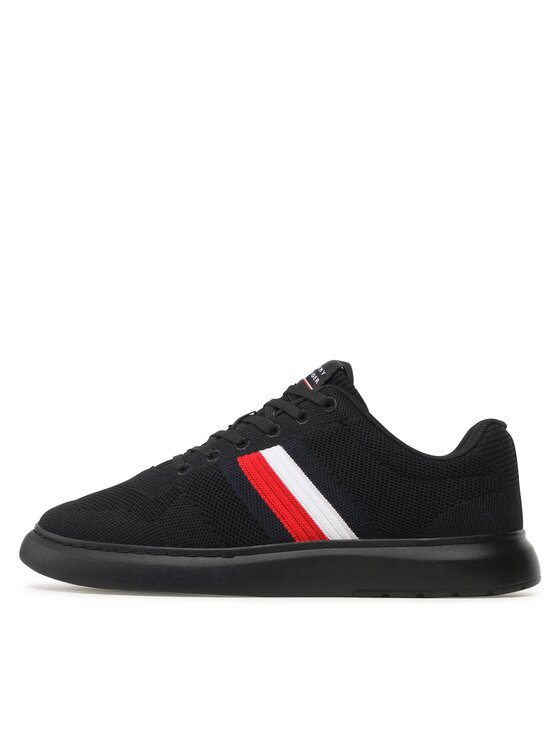 Tommy Hilfiger Sportcipők Tommy Hilfiger Lightweight Cupsole Knit Stripes FM0FM04587 Fekete