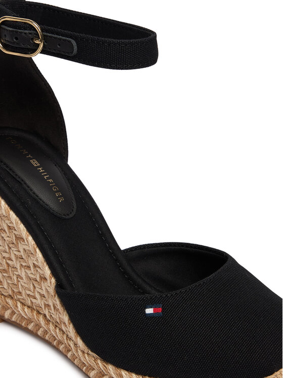 Tommy Hilfiger Espadrile Tommy Hilfiger Flag High Wedge Espad Closed Toe FW0FW09225 Crna