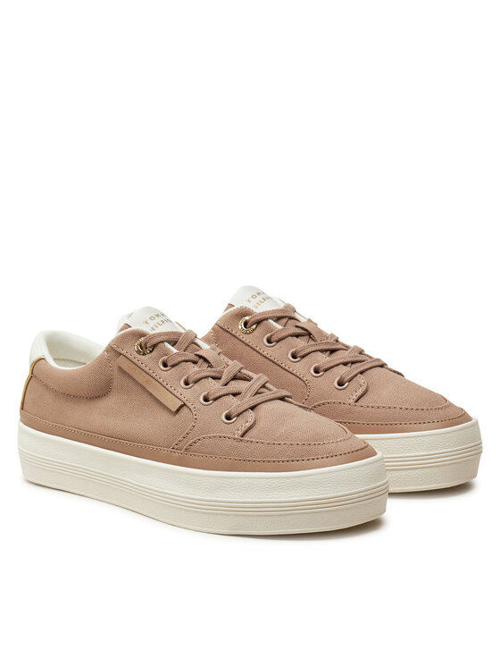 Tommy Hilfiger Sneakersy Tommy Hilfiger Essential Vulc Textile Sneaker FW0FW08323 Béžová