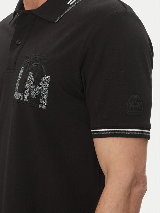 La Martina La Martina Поло Adrian MAP009 PK001 Чорний Regular Fit