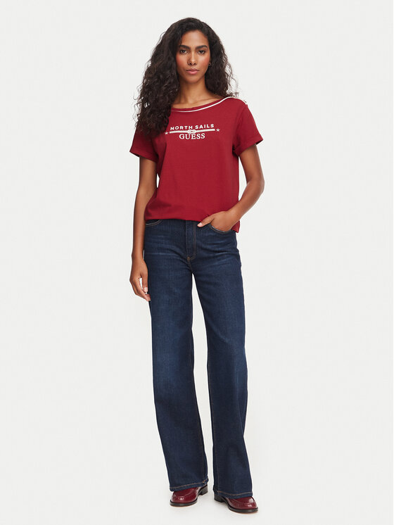 Guess Guess T-Shirt W6YI58 K5317 Σκούρο κόκκινο Regular Fit