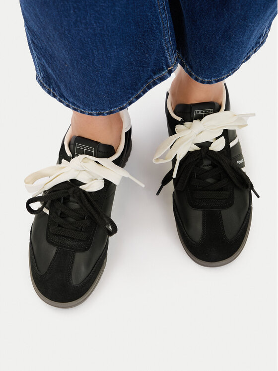 Tommy Jeans Sneakersy Tommy Jeans Tjw Low Profile Runner Lthr Mix EN0EN03001 Czarny