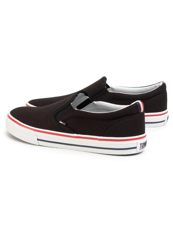 Tommy Jeans Tenisówki Tommy Jeans Textile Slip On EM0EM00002 Czarny