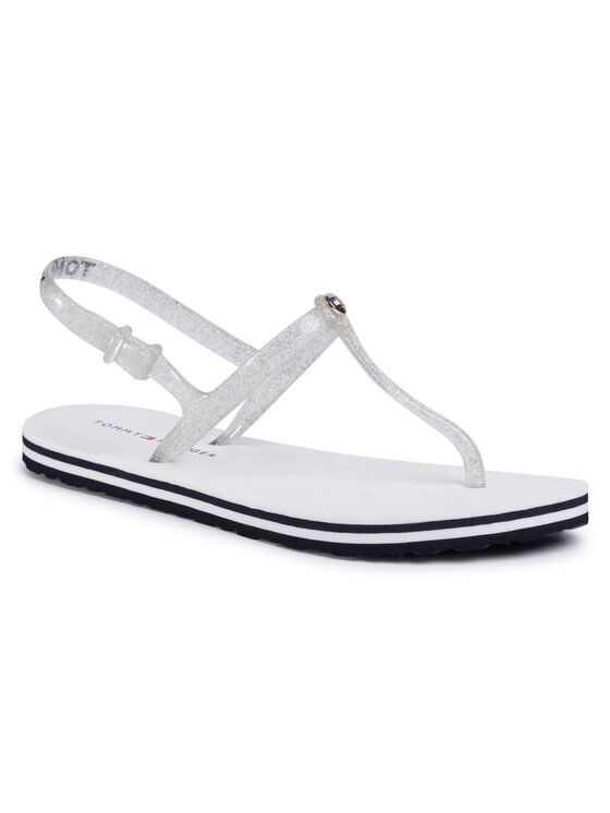 Tommy Hilfiger Σανδάλια Tommy Hilfiger Irredescent Flat Beach Sandal FW0FW04796 Λευκό