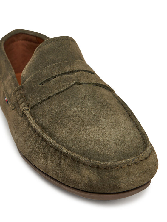 Tommy Hilfiger Мокасини Tommy Hilfiger Casual Hilfiger Suede Driver FM0FM04998 Зелен