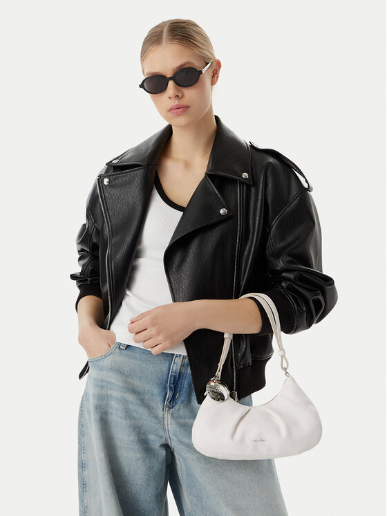 Calvin Klein Kabelka Calvin Klein Engraved Hw LV04F3554G Biela