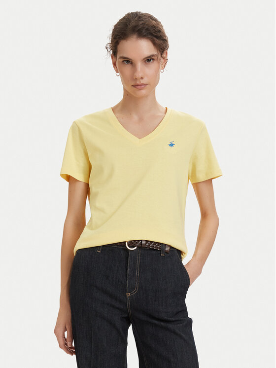 Beverly Hills Polo Club Beverly Hills Polo Club Camiseta P-SS26W-TS5165188 Amarillo Regular Fit