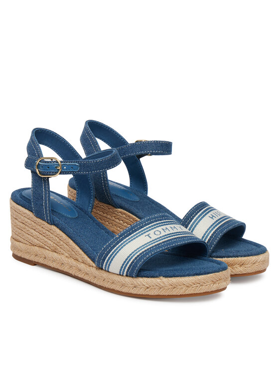Tommy Hilfiger Espadrile Tommy Hilfiger Mid Wedge Espad Webbing FW0FW09230 Albastru